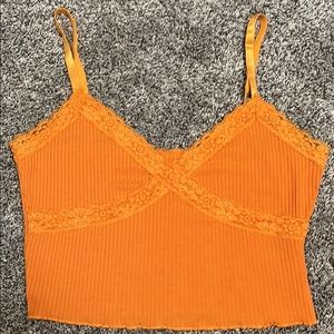 Orange crop top Y2K style